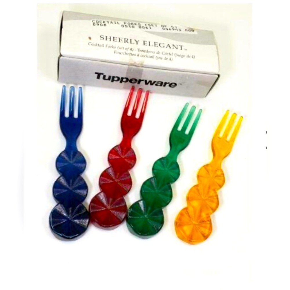 NEW IN BOX Tupperware Sheerly Elegant Cocktail Forks 2 sets of 4 - total 8